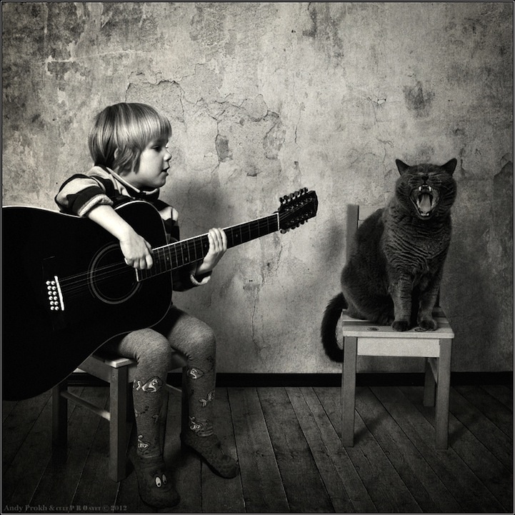 Andrey Prokhorov. Little Girl and Tom the Cat