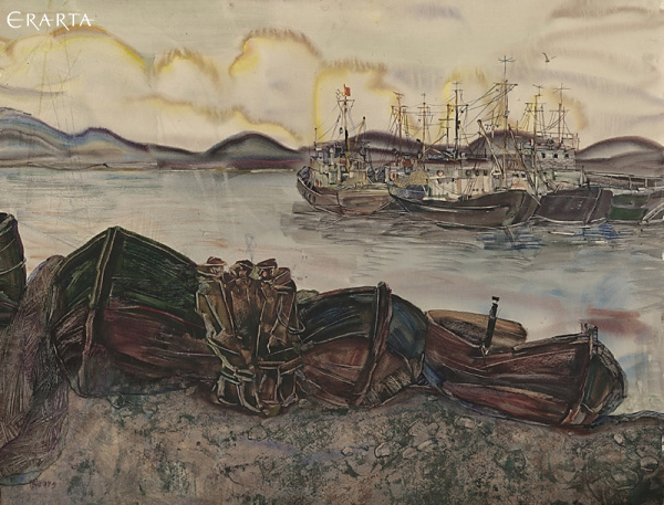 Landscape with Fishermen. Novorossiysk., Anatoly Popov