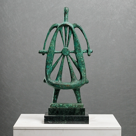Steering Man. Leadership symbol. Symbol of self-government