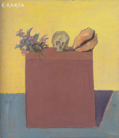 Натюрморт с букетом, раковиной и черепом, автор Михаил Иванов