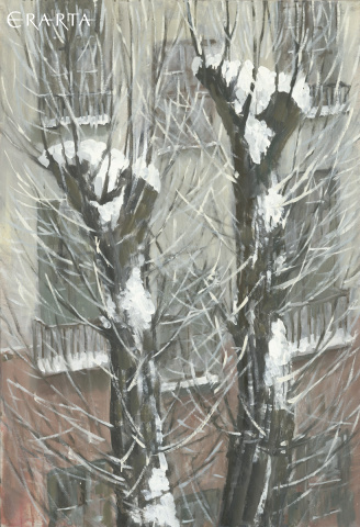 Вид из окна (два дерева), автор Владимир Хахо