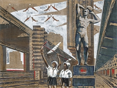 Athlete and children series «Hovering»